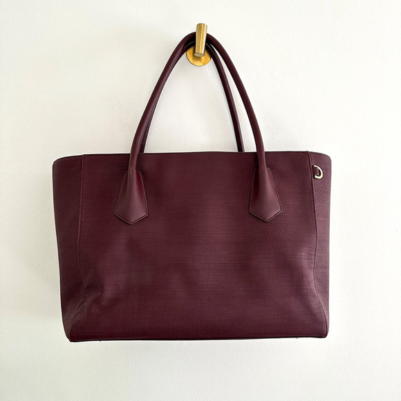 Dagne Dover Signature Legend Leather 13" Laptop Tote in Oxblood $275 - Picture 1 of 11